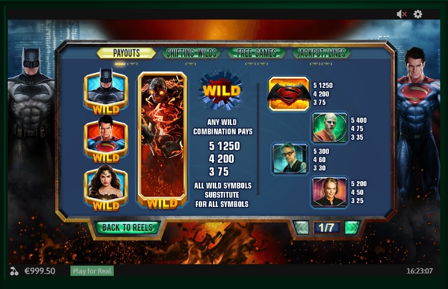 Batman v Superman Dawn of Justice is a captivating online slot from Playtech with cinematic graphics, progressive jackpot prizes and an unlimited free spins round.This payline game offers up a thrilling gaming experience as extra wilds are active throughout the game/5(3).Yunak