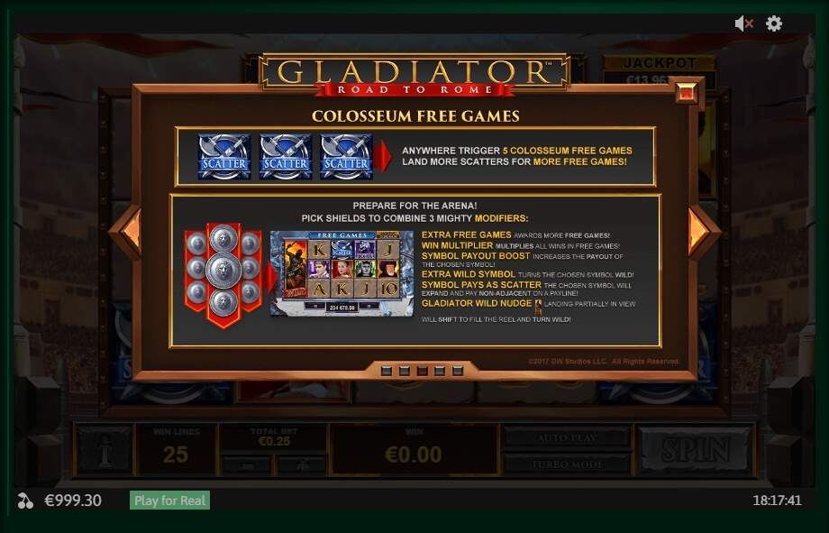 Gladiator Road To Rome Slot Machine