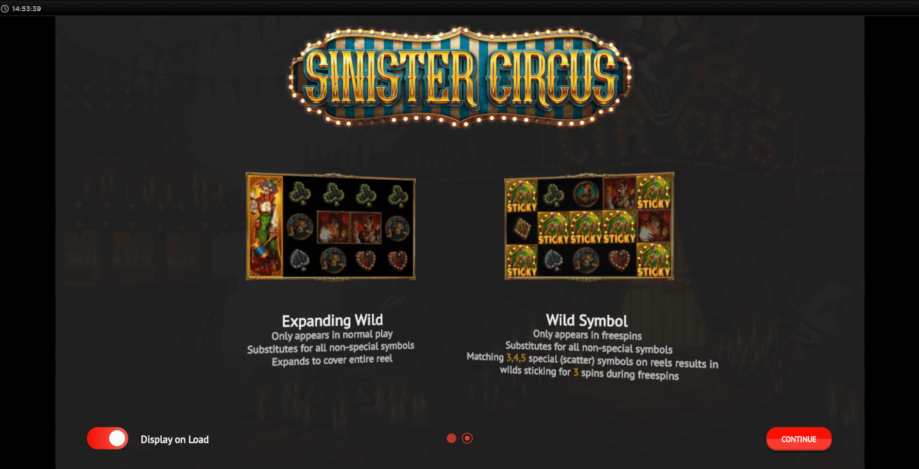 Sinister Circus Slot Machine