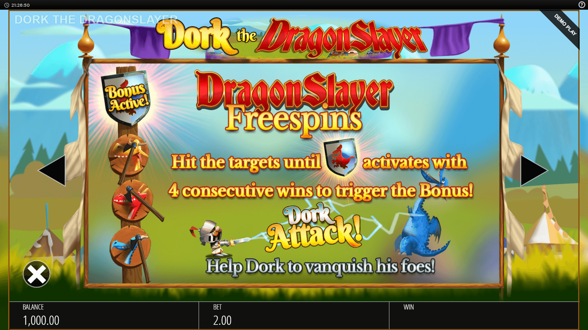 Dork The Dragon Slayer Slot Machine