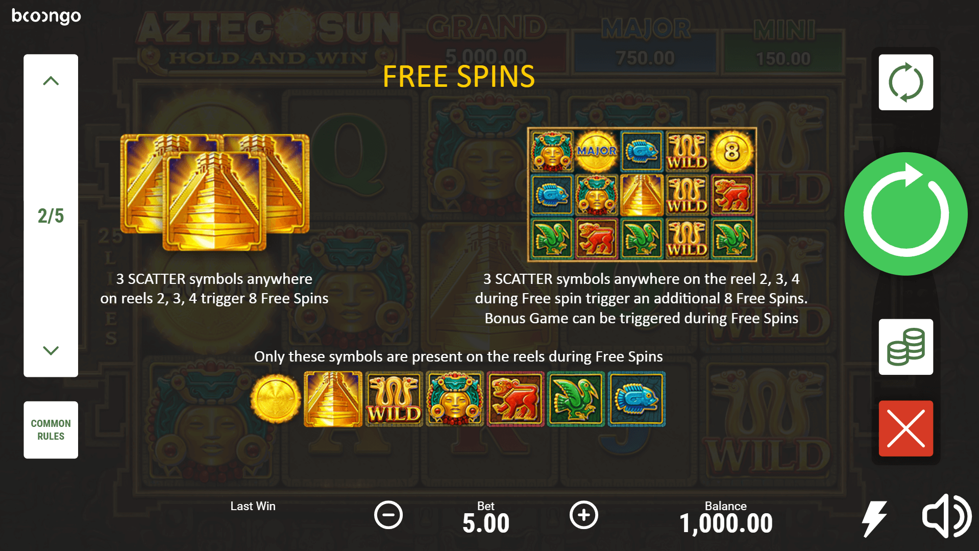 Aztec Sun Hold and Win Slot Machine