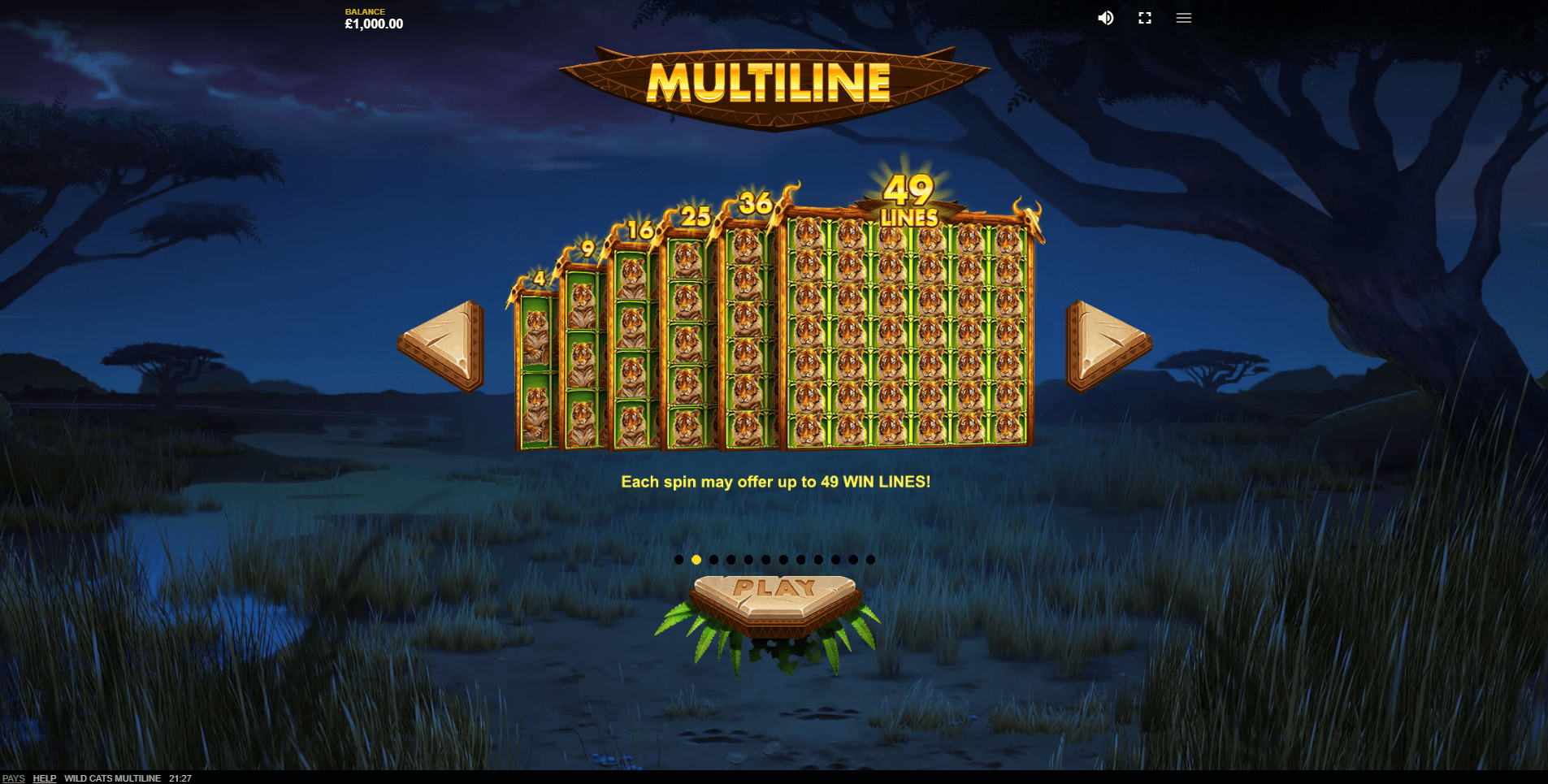 Wild Cats Multiline Slot Machine