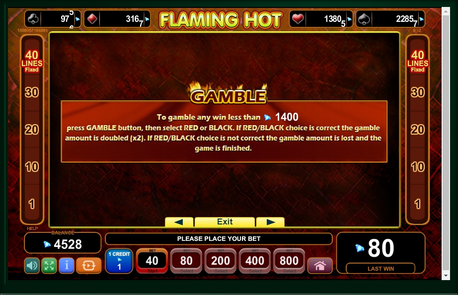 flaming hot 40 slot