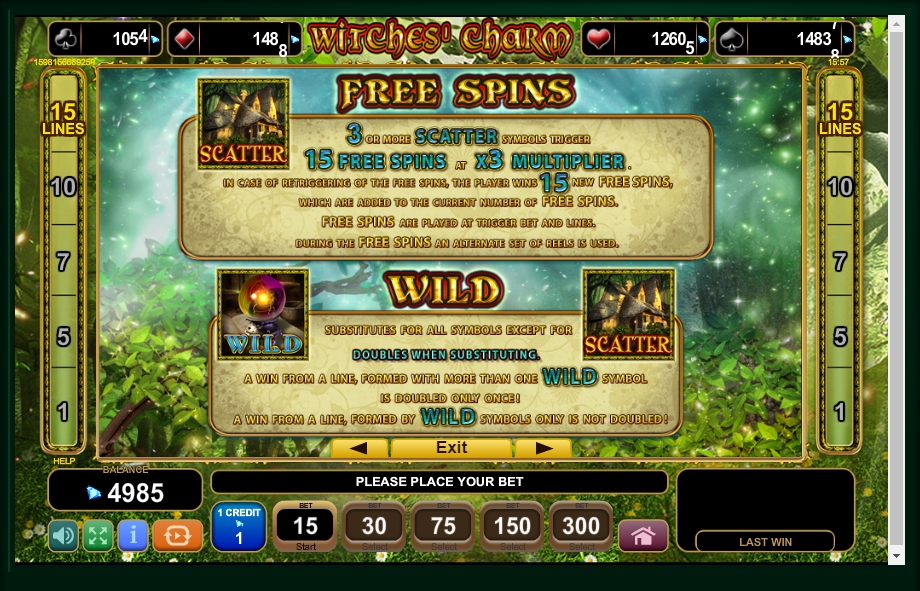 Charms And Witches No Download Free Play Slot