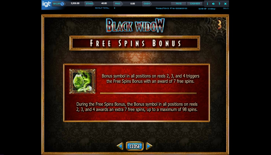 black widow slot machine free play