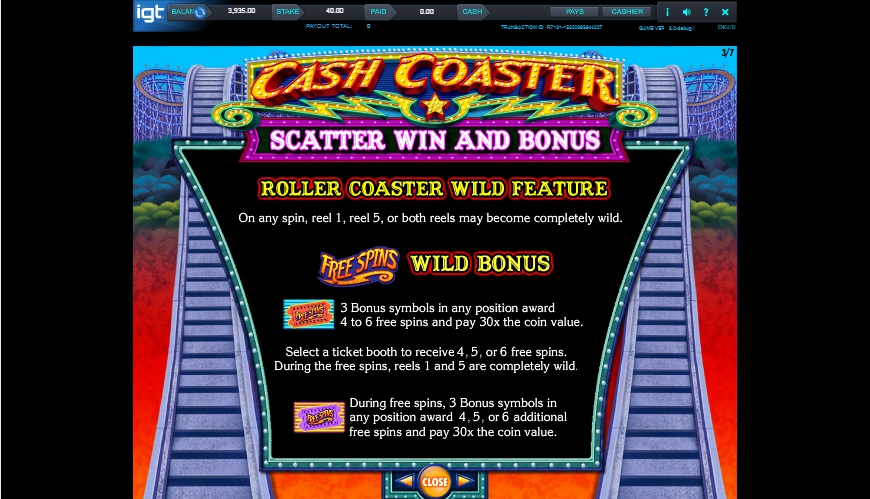 Cash Coaster Slot Machine