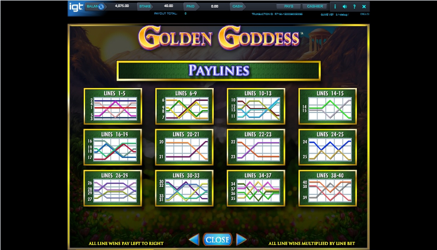 Golden Goddess Mega Jackpots Slot Machine