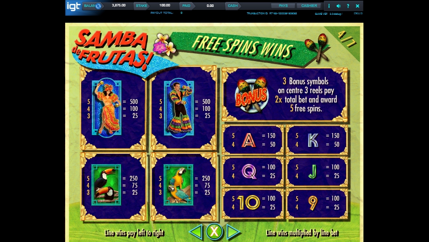 Samba De Frutas Slot Machine