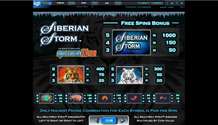 Siberian storm mega jackpot slots