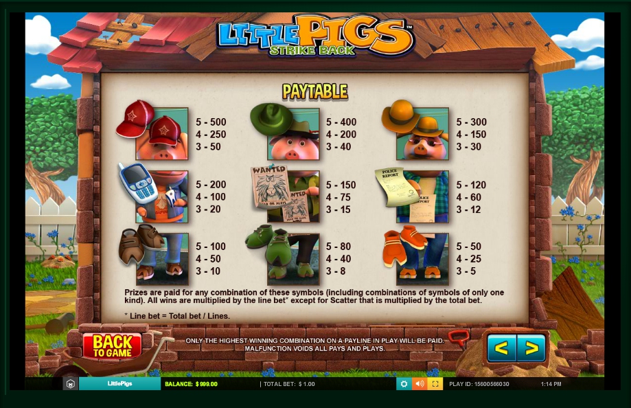 Little Pigs Strike Back Slot Machine