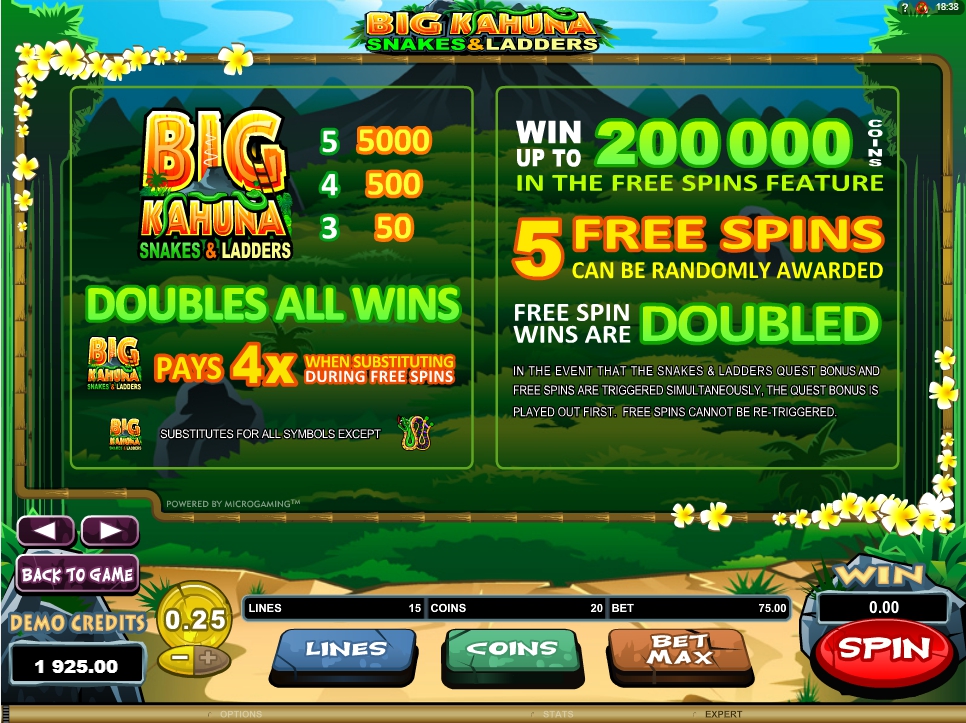 Big Kahuna Snakes And Ladders Slot Machine Online for Free ...