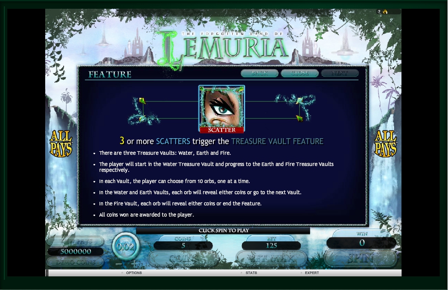 The Forgotten Land of Lemuria Slots with No Download