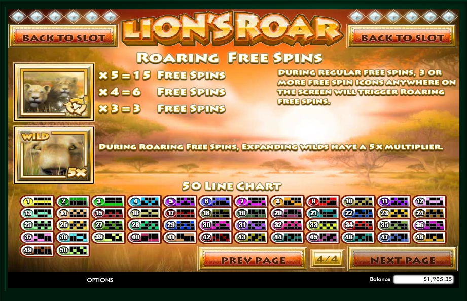 Play LionS Roar Slot Machine Free With No Download
