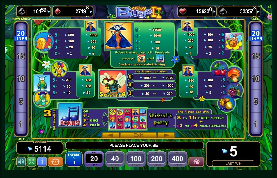 Crazy bugs slot machine free downloads
