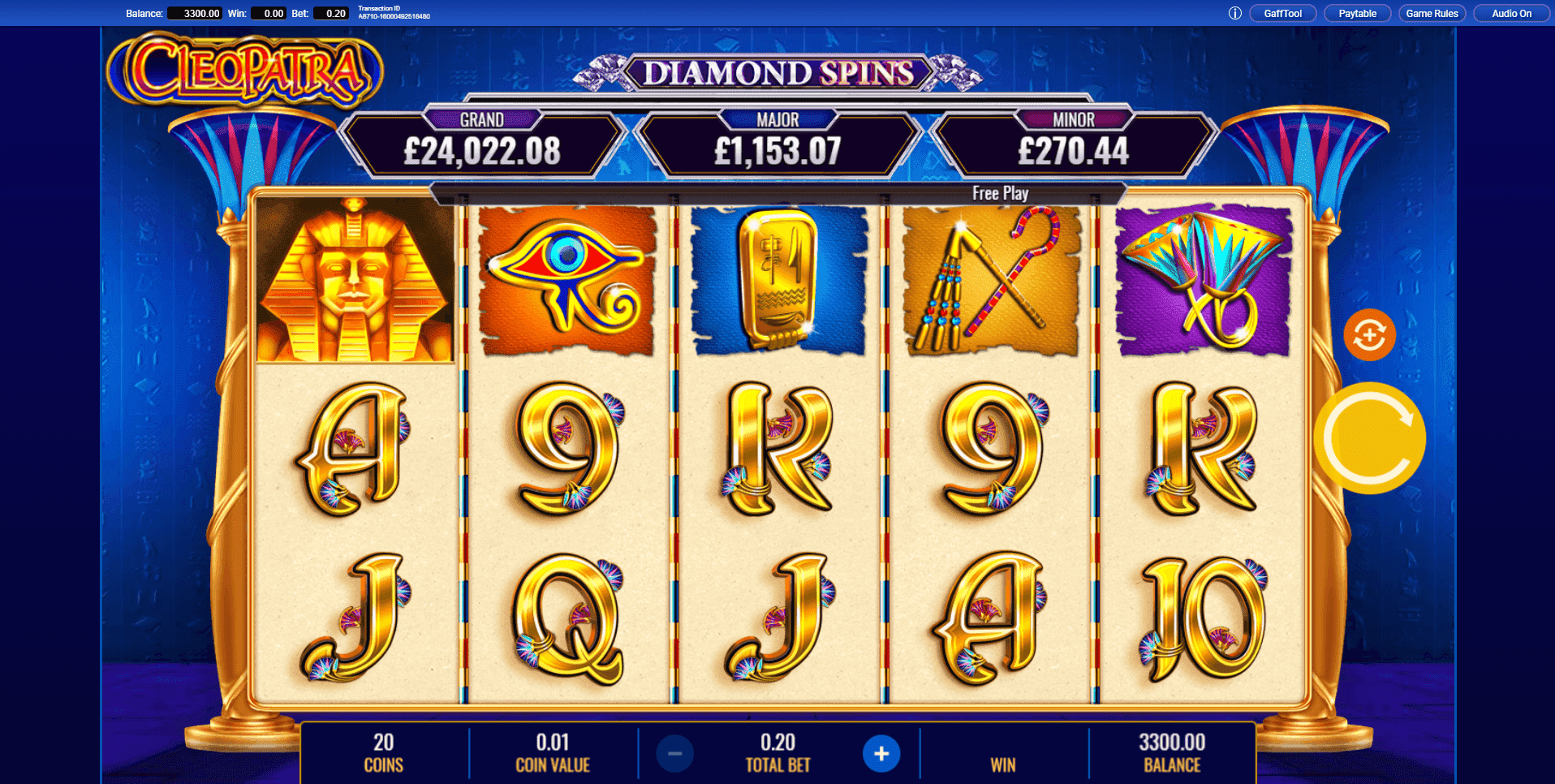 Cleopatra Diamond Spins slot play free